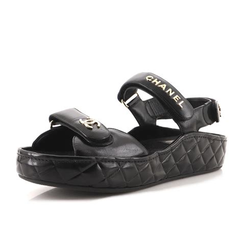 chanel velcro sandal